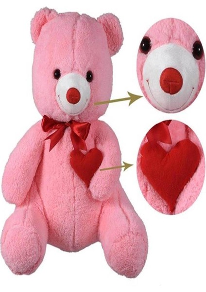 Peluş 80 cm Kalpli Ayı PL62531