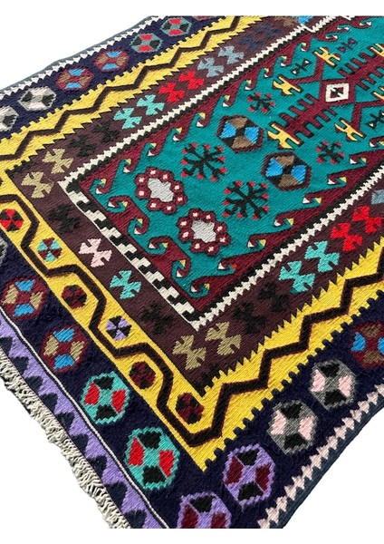 El Dokuma Sıfır Kilim Seccade 100x190 Renkli Kilim