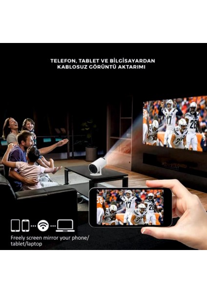 Taşınabilir Sinema Projektörü 1280 * 720P Ev Sineması Bluetooth Android 11