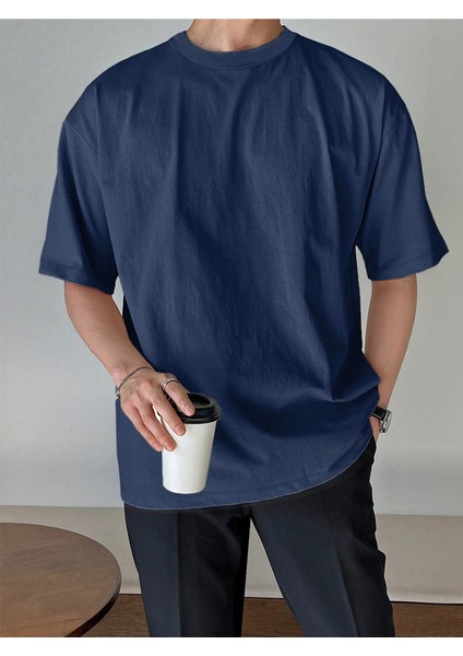 Erkek Bisiklet Yaka %100 Pamuk T-Shirt