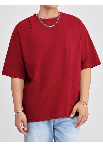 Erkek Bisiklet Yaka %100 Pamuk T-Shirt