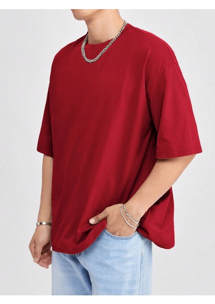 Erkek Bisiklet Yaka %100 Pamuk T-Shirt