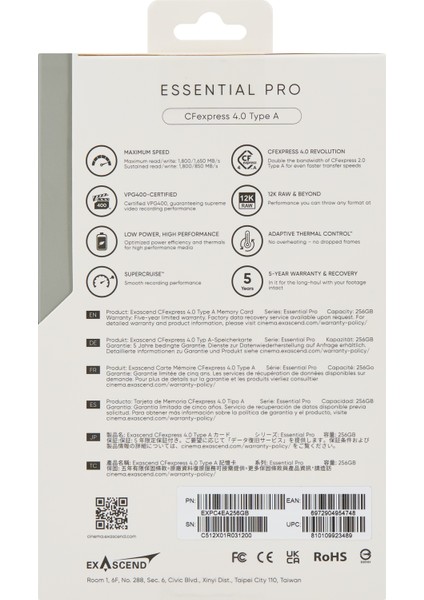 Essential Pro 256GB Cfexpress Type A Hafıza Kartı