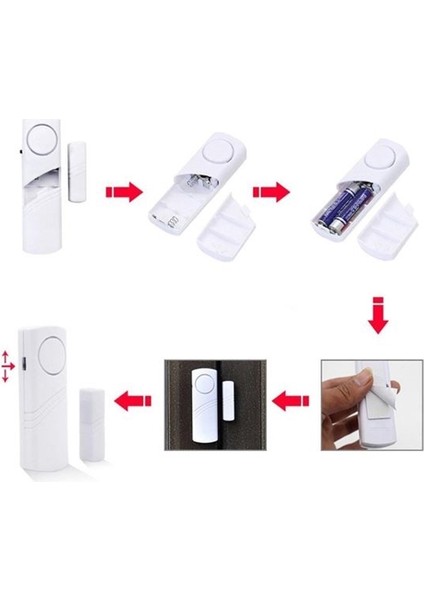 Manyetik Sensörlü Kapı Pencere 4'lü Kablosuz Hırsız Alarmı Ev Güvenliği Penceresi Kapı Girişi Hırsızlığa Güvenlik Alarm fiyatları