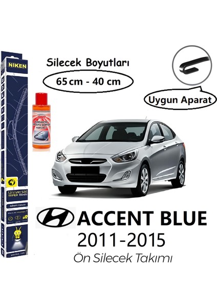 Hyundai Accent Blue Ön Silecek Takımı (2011-2015) Hediye!!! Autokit Konsantre Cam Suyu