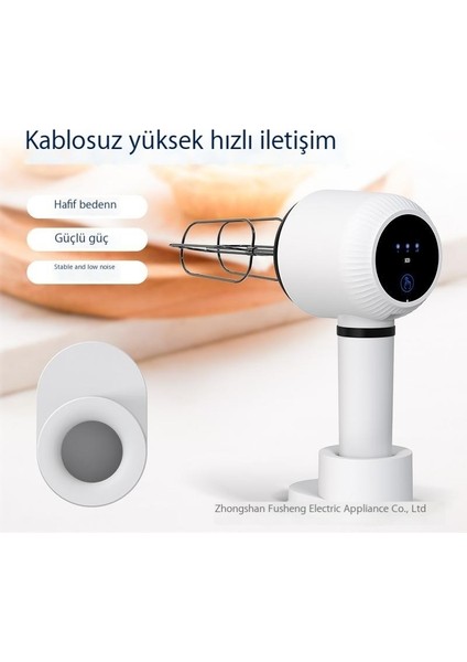 Kablosuz Elektrikli Yumurta Çırpıcı Ev Çok Fonksiyonlu Ayarlanabilir Dişli Yüksek Güç El Şarjı (Yurt Dışından)