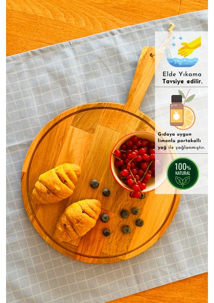 Neper 2 Li Doğal Ahşap Saplı Kayın Ağacı Bölmeli Peynir Çerez Meyve Kahvaltı Sunum Tabağı 47X26/35 cm modelleri