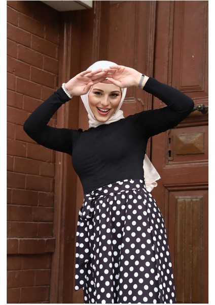 Kemik Desenli Kuşaklı Mevlana Etek