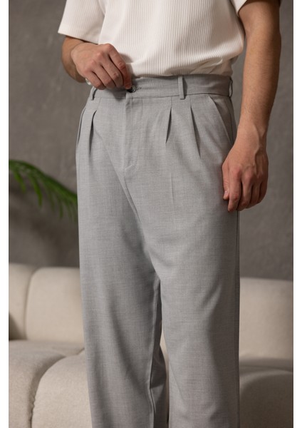 Baggy Pileli Erkek Kumaş Pantolon Rahat Kalıp fiyatları