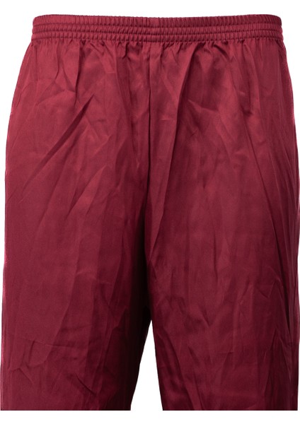 Erkek Saten Kumaş Pijama Pantolon Düz Renk Beli Lastikli Cepsiz Geniş Paça Rahat Kesim