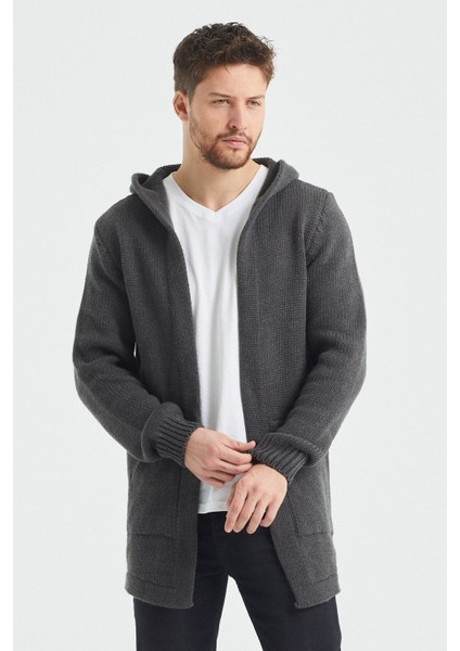 Erkek Füme Desenli Triko Hırka- HRK8085R01S