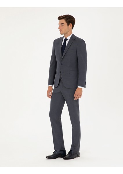 Pierre Cardin Erkek Koyu Mavi Slim Fit Yünlü Takım Elbise 50297483-VR032