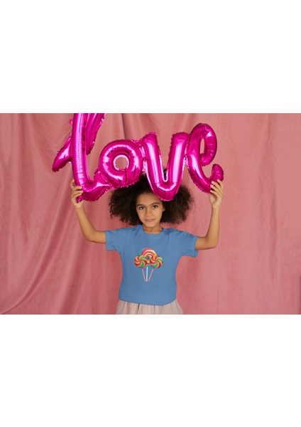Kız Çocuk Pamuk Lolipop Baskılı Kısa Kol Tshirt fiyatları