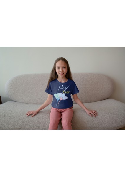 Kız Çocuk Pamuk Muy Bien Baskılı Kısa Kol Tshirt