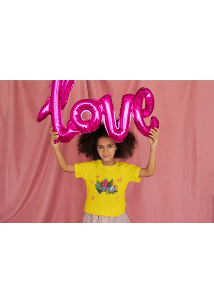 Kız Çocuk Pamuk Tropical Baskılı Kısa Kol Tshirt fiyatları