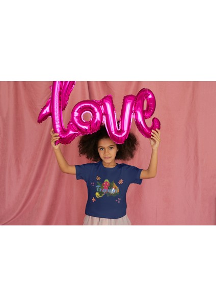 Kız Çocuk Pamuk Tropical Baskılı Kısa Kol Tshirt fiyatları