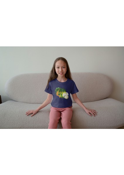 Kız Çocuk Pamuk Veggie Baskılı Kısa Kol Tshirt modelleri