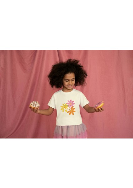 Kız Çocuk Premium Sweat Fall Baskılı Kısa Kol Tshirt