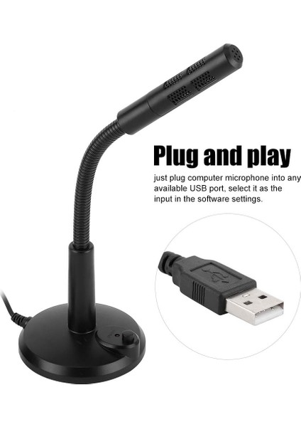 Coverzone Mini USB Kondenser Mikrofon, Ayarlanabilir Masaüstü Mikrofon, Tak ve Çalıştır, Yüksek Hassasiyet, Ağlar Için Gürültüyü Ortadan Kaldırın Sohbet Şarkı Söyleme Oyun Ev Stüdyosu - M309