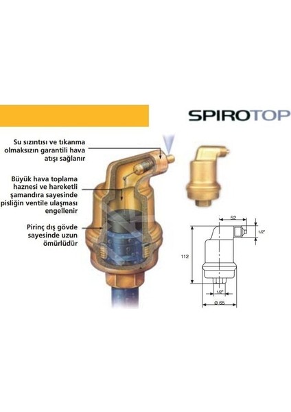 Spirotop Otomatik Özel Purjör 1/2'' - 1 Kutu - 12 Adet