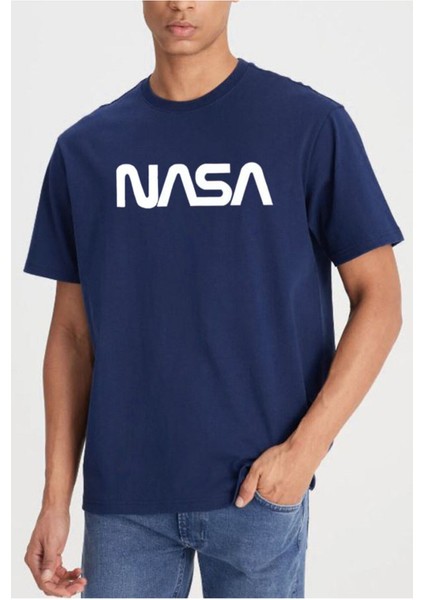 Nasa Baskılı Siyah Tshirt
