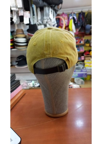 Eskitme Şapka Pamuklu Retro Kep 58-60 cm Ayarlabilir Hardal Renk