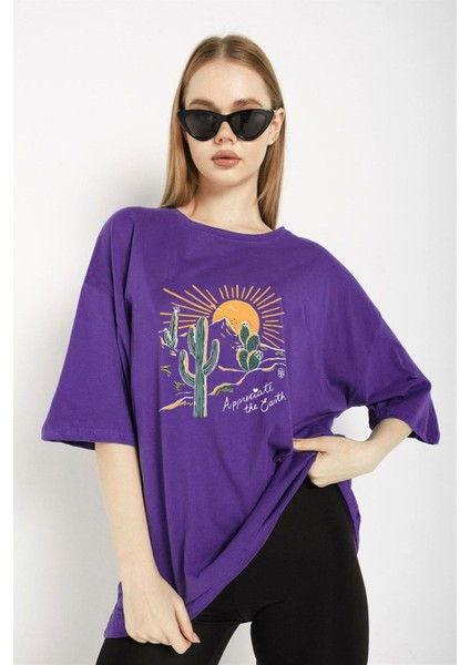 Çöl Tema Baskı Unisex T-Shirt