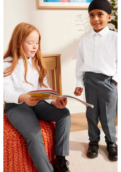 Dokuma Kumaş Eşofman Belli Yüksek Bel Regular Kalıp Çocuk Pantolonu