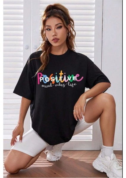 Positive Baskılı Unisex T-Shirt modelleri