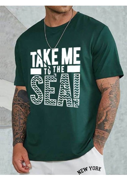 Unisex Take Me Baskılı Bisiklet Yaka T-Shirt fiyatları