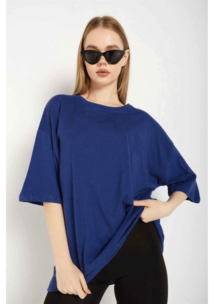 Unisex Pamuklu Bisiklet Yaka T-Shirt fiyatları