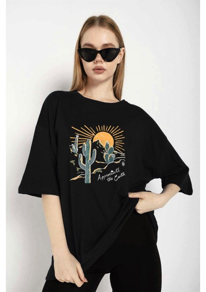 Çöl Tema Baskı Unisex T-Shirt