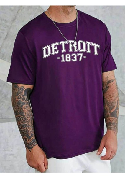 Unisex Detroit Baskılı T-Shirt fiyatları