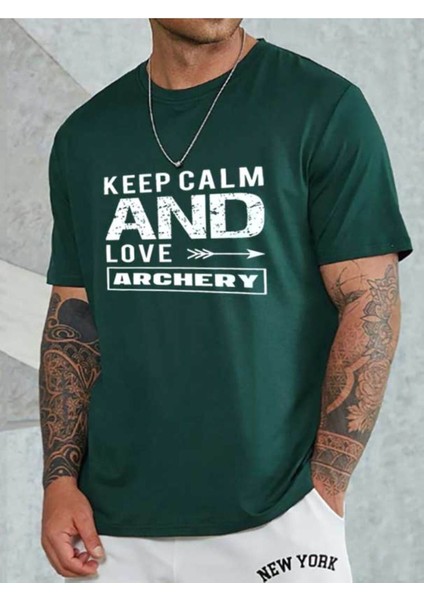 Unisex Keep Calm Bisiklet Yaka T-Shirt fiyatları