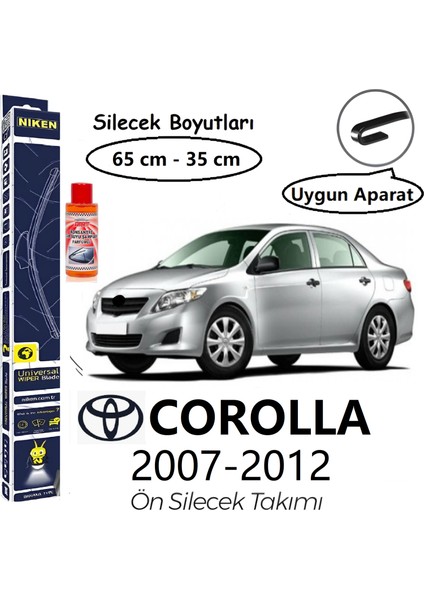 Toyota Corolla Ön Silecek Takımı (2007-2012) Hediye!!! Autokit Konsantre Cam Suyu