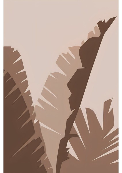 Krem-Bej Desenli Palm Yaprak Kombini 01 |Çerçeveli Cam Tablo 2li Dikey fiyatları