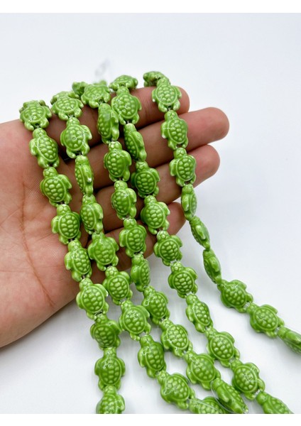 17,59 mm Kaplumbağa 5’li Renk Seramik Takı Yapımı Aksesuar Boncuk Bead (5 Adet)