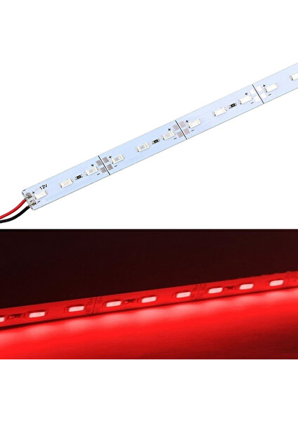 Demir Led 12 Volt 5630 Ledli LED Bar Alüminyum Çubuk 72 Ledli Kırmızı