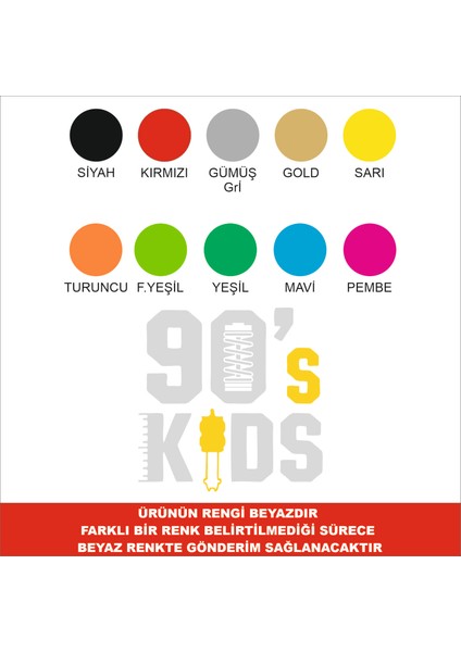 90's Kıds Araç Sticker 15X15 cm