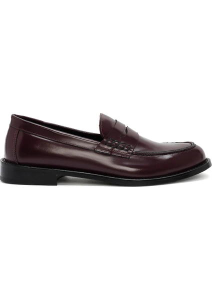 Kadın Bordo Maskülen Loafer 24WFD151522