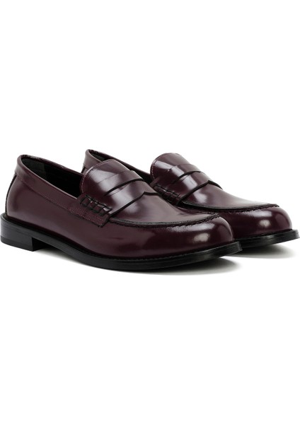 Kadın Bordo Maskülen Loafer 24WFD151522