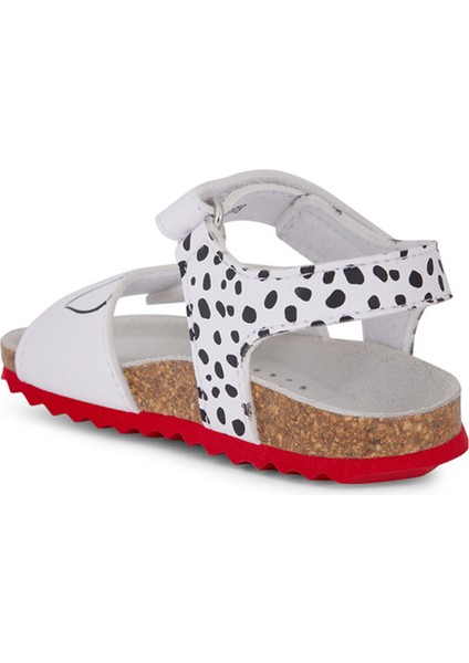 Kız Bebek Beyaz Chalki Bantlı Deri Sandalet B452RB0003WC0404