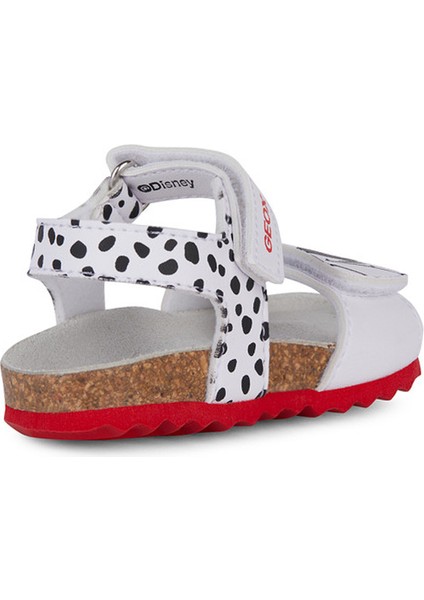 Kız Bebek Beyaz Chalki Bantlı Deri Sandalet B452RB0003WC0404
