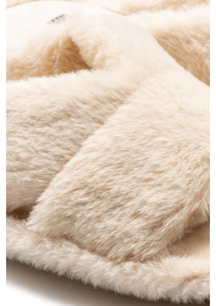 Moli Peluş Kadın Ev Terliği Bej 36/41