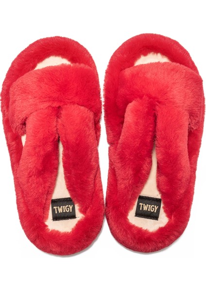 Vision Peluş Kadın Ev Terliği Kırmızı 37/41