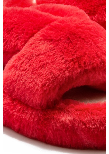 Vision Peluş Kadın Ev Terliği Kırmızı 37/41