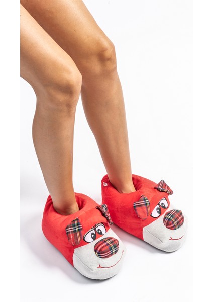 Badi Kadın,Garson Boy Hayvanlı Panduf Kırmızı 36/41 indirimleri