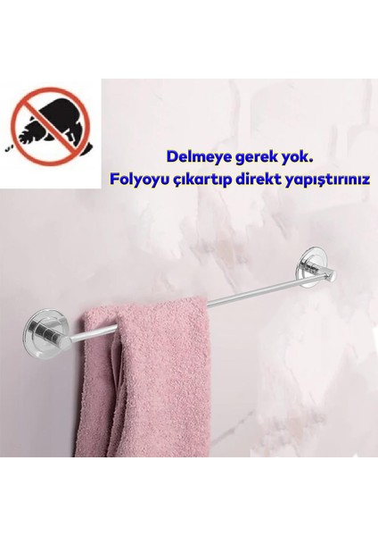 Yapışkanlı Banyo Mutfak Metal Krom Bez Havluluk Bez Havlu Standı Askısı Paslanmaz 42 cm modelleri