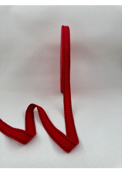 1.5 cm Çizgili Balıksırtı Şerit-5 Metre-Kırmızı