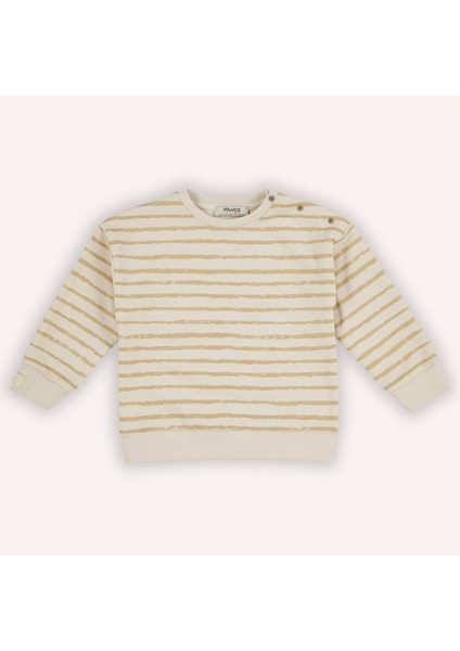 Erkek Bebek Çizgi Desenli Sweatshirt